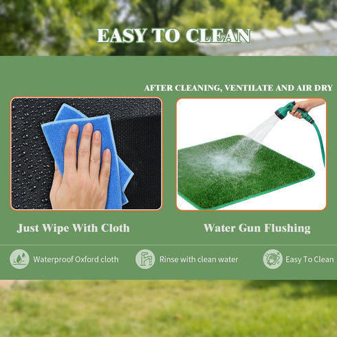 High Walls Dog Pee Pad Holder with Artificial Grass-Foldable Indoor Dog Potty Tray,Waterproof Pee Pad Holder for Small