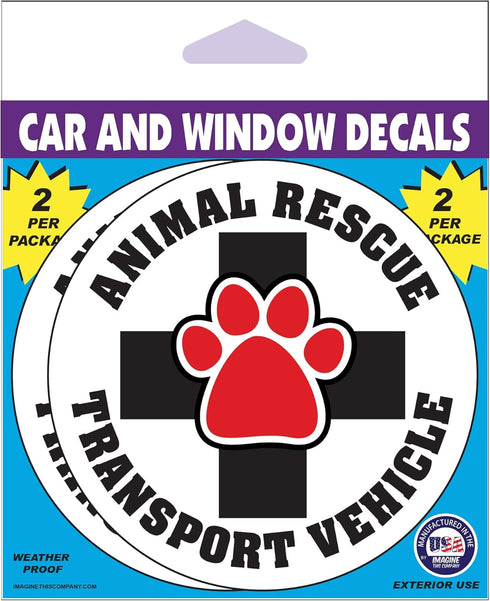 Imagine This D1962 Car and Rescue Decal (Animal Rescue Transport Vehicle), 2 Pack