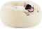 Bedsure Calming Dog Bed for Small Dogs - Donut Washable Bed, Round Anti-Slip Fluffy Plush Faux Fur Cat Bed, Oat Milk
