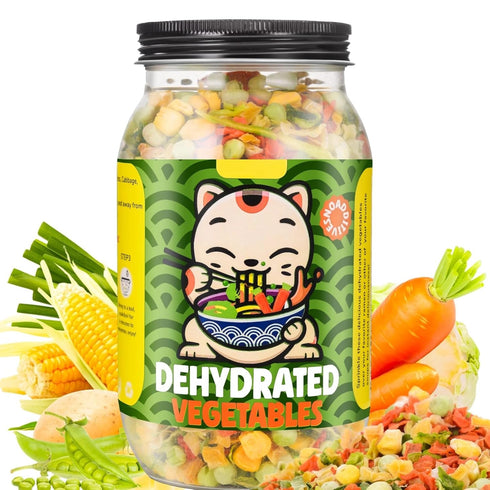 Egcina Freeze Dried Mixed Dehydrated Vegetables - 10.58oz Natural Ramen Toppings Vegetable Flakes,