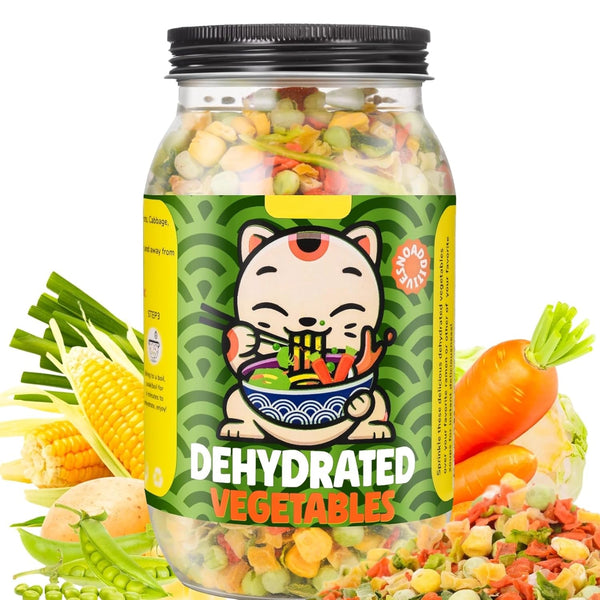 Egcina Freeze Dried Mixed Dehydrated Vegetables - 10.58oz Natural Ramen Toppings Vegetable Flakes,