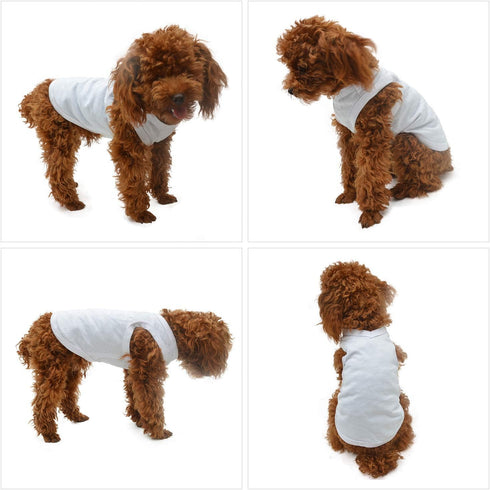 2018 Pet Clothes Dog Clothing - Classic Blank T-shirt Tanks Top Vests for Small, Medium, Large Dogs (XXXL, White)