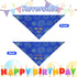 Agroon 1PCS, Blue Dog Birthday Bandana Boy XLarge Durable Triangle Reversible Scarf Bibs Handkerchief for Puppy Pet