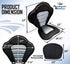 Pactrade Marine Adjustable Straps Black Gray Padded Deluxe Kayak Seat with Detachable Storage Backpack Bag for Canoeing
