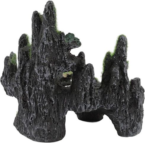 Pssopp Aquarium Mountain View Rockery - Artificial Hill Fish Tank Landscape Ornament for Tortoise and Fish