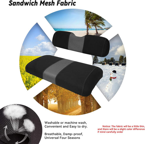 Golf Cart Front Seat Covers Fit EZGO TXT 1994-2013, Washable Breathable Adjustable Seat Cover