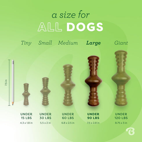 Benebone Zaggler Rolling Dog Chew Toy - Real Bacon for Aggressive Chewers - Made in USA, Large Size