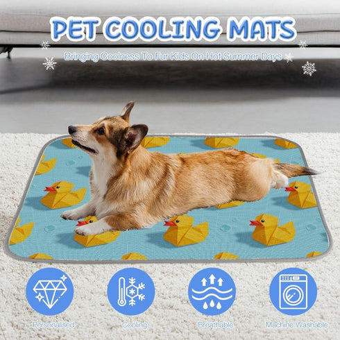 imiBBWQu Sailboat Summer 27" 22" Cooling Pad Paper Duck Yellow Dog Thick Mat Washable Grounding Pad for Dogs Cat Dog