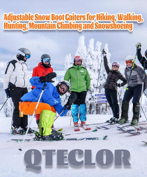 QTECLOR Adjustable Leg Gaiters for Men/Women, Lightweight Snow Shoe Gaiters for Hiking and Snowshoeing