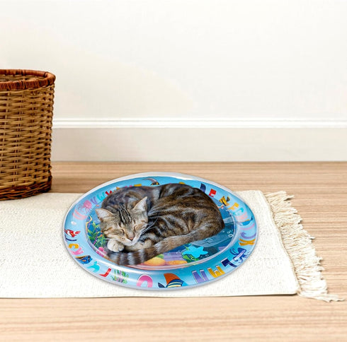 2 Pack YumSur Water Sensory Play Mat for Cat, Upgraded Thickened Dog Water Play Mat with PVC Scratch, Anti-Scratch