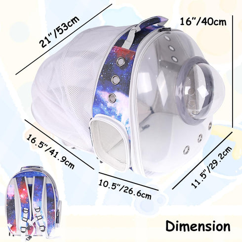 Cat Clear Bubble Backpack Carrier, Space Capsule for Small Dogs, Airline Approved Travel Hiking Cat Book Bag