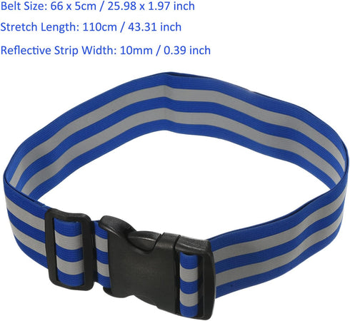 Reflective Belt Bands - High Visibility Safety Reflector Tape Gear for Cycling Running Night Walking (26x2 Inch, Blue)