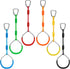 Morwealth Colorful Ninja Gymnastic Rings for Kids, Colorful Ninja Rings, Trapeze Swing Bar