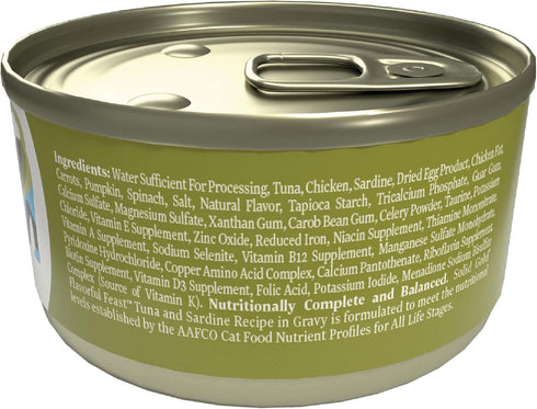 Solid Gold Wet Cat Food Pate, Flavorful Feast, 3 Count Sample Pack, Grain Free Cat Food with Real Tuna & Sardine