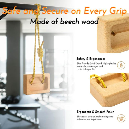 Generic 1 Hangboard Rock Climbing - Pair Wooden Fingerboard Pull Up Board, Grip Strength Trainer for Climbers, Indoor