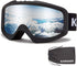 Karsaer Ski Goggles, Anti-Fog Snowboard Goggles with 100% UV Protection for Men Women Youth