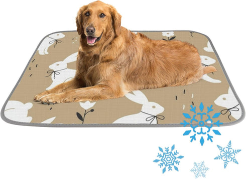 imiBBWQu Cooling Mat for Dogs Easter Bunny Pet Summer Cooling Mat Washable Outdoor