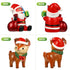 Christmas Aquarium Decoration, 2pcs Santa Claus Reindeer Figurines Resin Ornament for Holiday Fish Tank