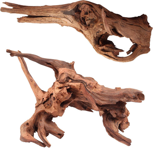 Driftwood for Aquarium - 2 Pieces Large Natural Drift Wood, 14-18 Inches Assorted Branch Decorations for Reptile Hide