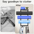LSK Yoga Mat Holder Wall Mount, Black Storage Rack for Home Gym with 5 Hooks for Fitness Accessories