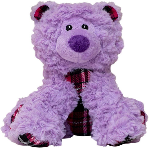 Health Extension SNUG AROOZ Bella The Bear Stuffed Animal for Dogs, Durable Soft Squeaky Toy for Chewers, Purple