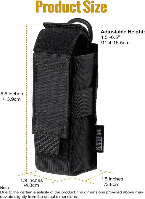 OneTigris Flashlight Holster - Molle Flashlight Holder Pouch for Belt, Tactical Flashlight Holder Made of 1000D Cordura