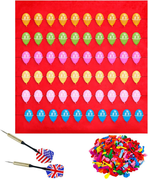 Lerboai Set 2 500 Balloon Dart Board, Carnival Fair Balloon Pop Game, Balloon Dart Game Board with Darts & Balloons