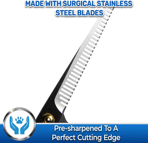 Pet Magasin Professional Thinning Shears, Pet Thinning Scissors with Toothed Blade
