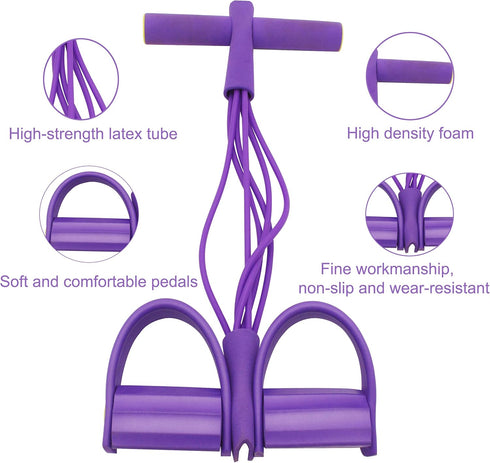 Multi-Function Tension Rope Band & Pedal Puller Resistance Band, 6-Tube Elastic Yoga Pedal Puller Resistance Band, for Abdomen/Waist/Arm/Leg Stretching Slimming Training by VKSG