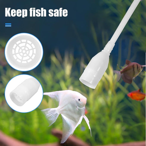 AQUANEAT Fish Tank Water Changer, Aquarium Vacuum Siphon, Gravel Cleaner, Hand Pump