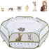 Pawaboo Small Animals Playpen, Waterproof Small Pet Cage Tent with Zippered Cover,