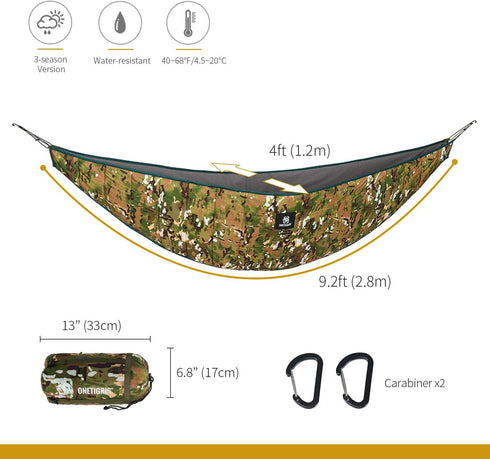OneTigris Hideout Hammock Underquilt, Full Length Lightweight 4 Season Gear for Camping