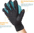 COOLJOB Pet Grooming Gloves, Reusable Washable Cleaning Brush, Hair Remover for Dogs, Cats, Horses, Medium, Blue Black