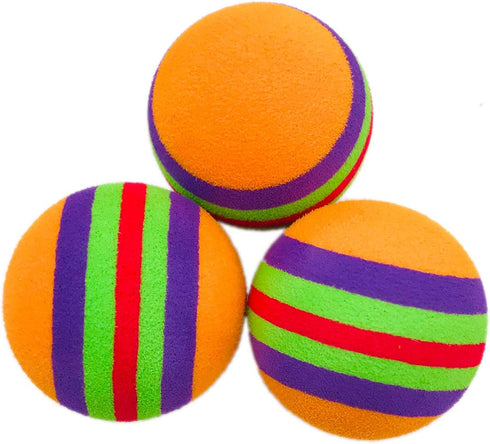 PET SHOW 15pcs Colorful Rainbow Soft Foam Interactive Cat Toy Balls for Indoor Cats & Small Dogs Quiet Playing