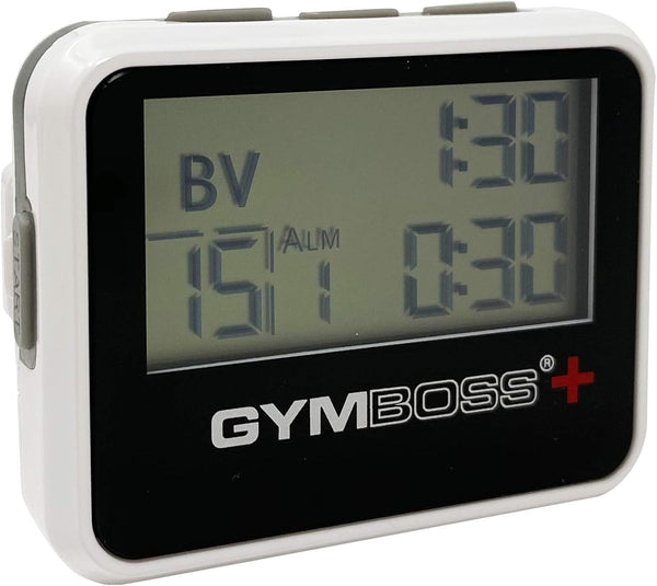 Gymboss Plus Interval Timer and Stopwatch - Hardcoat White/Black