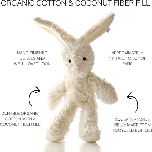 Pet Passion Durable Cotton Dog Toys with Coconut Fill - Bunny Design