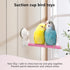 2Pcs Suction Cup Bird Perch,Wooden Parrot Window/Mirror/Car/Travel/Shower Perches Stand Quartz Portable Parakeet Grinding Stick Training Toys for Small and Medium Birds(Pink)