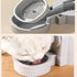 Cage Hanging Bowls, Refillable Food Bowl for Dogs Cats, Double Bowls with Automatic Water Food Dispense Feeder (Grey)