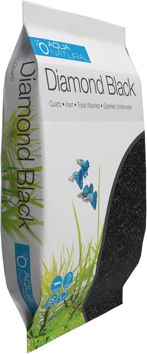 Aqua Natural Diamond Black 10lb - Premium Gravel for Aquariums, Fish Tanks & Terrariums