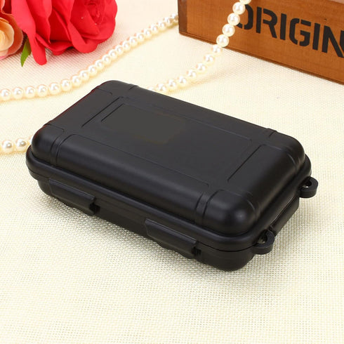 Outdoor Waterproof Shockproof Box, Black | Airtight Survival Case Container for Camping Fishing (S)