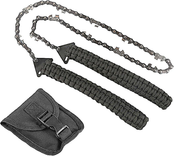 Pocket Chainsaw with Paracord Handle, 24inch Rope Saw for Emergency Outdoor Survival Gear