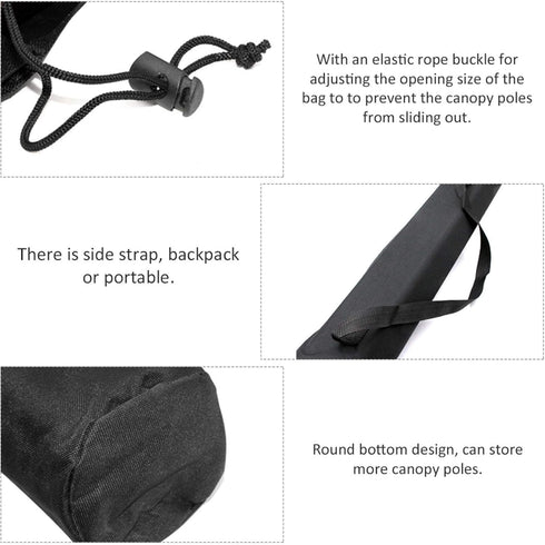 Keenso MultiFunction Camping Storage Bag, Outdoor Organizer Pouch for Canopy Pole and Tent Accessories
