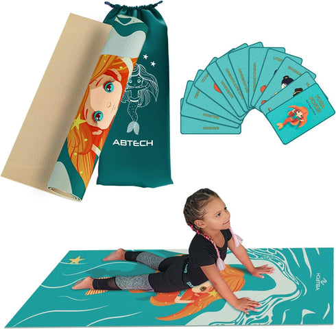 Abtech Kids Yoga Mat Set - Comfortable Dinosaur Kid Yoga Mat Boy