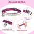 BINGPET Adjustable Diamond Cat Collar, Soft Velvet Leather Kitten Collar with Shiny Rhinestones and Bells, Purple