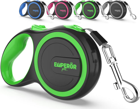 Emperor Pets 26 ft Retractable Dog Leash for Large Dogs up to 110lb, Heavy Duty, GN26