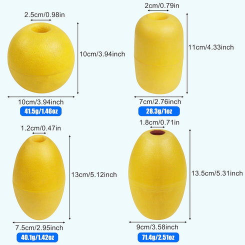 OROOTL Marine Buoy Float Rope, 4/8pcs Plastic Water Buoys for Fishing, Crab Trap, Pool, Kayak, Dock, Ski Anchor