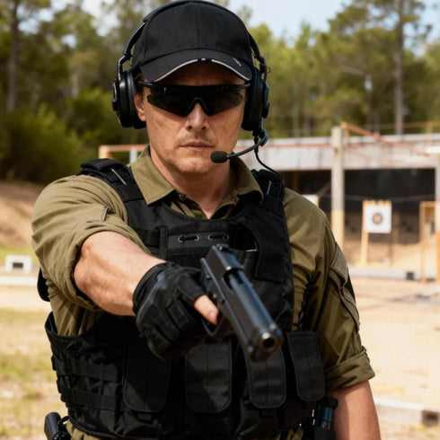Set Tactical Vest for Men - Airsoft Paintball Gear and Equipment(Black)