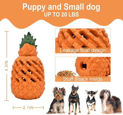 Small Dog Toys, Pineapple Tough Toys for Aggressive Chewers, Indestructible Toys for Aggressive Chewers (Small)
