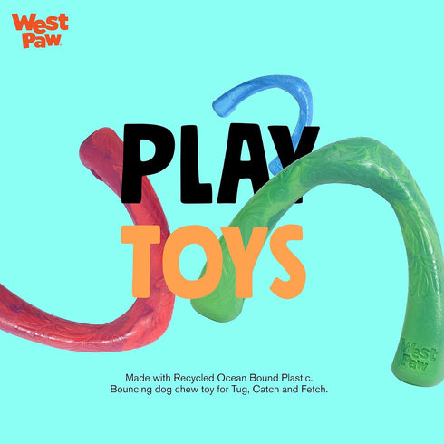 WEST PAW Seaflex Snorkl Dog Tug Chew Toy, 8.25" Large for Moderate Chewers, Made in USA