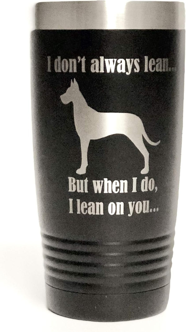 Polar Camel 20oz Insulated Travel Mug - Black Engraved Stainless Steel with Clear Lid, Great Dane